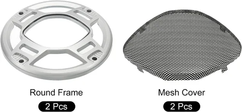 Vista 3 de MECCANIXITY Cubierta para parrilla de altavoz de 6.5 pulgadas, protector de rejilla de subwoofer para audio casero, color plateado, paquete de 2