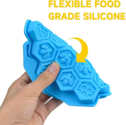 Vista 3 de 3 piezas de moldes de silicona de panal de abeja, XJMWXHFC moldes de chocolate de 19 cavidades, moldes de silicona de grado alimenticio