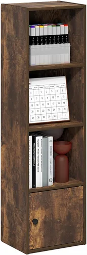 Vista 60 de Furinno - Estantería de cubos de 4 niveles serie Luder para libros y almacenamiento, color verde y blanco