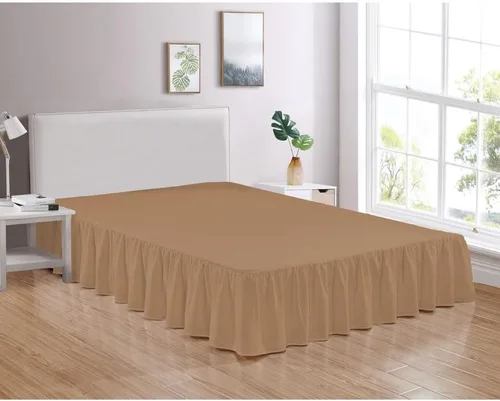 Vista 2 de Legacy Decor Falda de cama con volantes 100% microfibra cepillada con caída de 14 pulgadas, color azul Allure