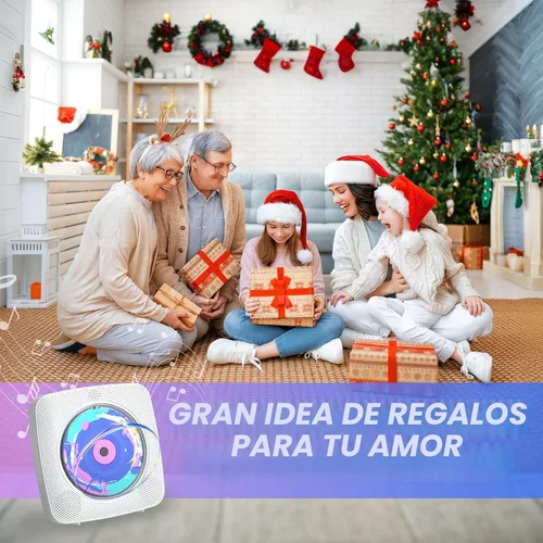 Vista 8 de Reproductor de CD portátil Bluetooth recargable: Reproductores de CD para el hogar con 1800mAh Kegaudio Reproductor de CD de escritorio de pared