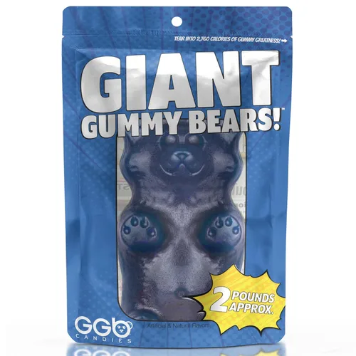 Vista 3 de Oso de goma gigante de 2 libras (frambuesa azul)