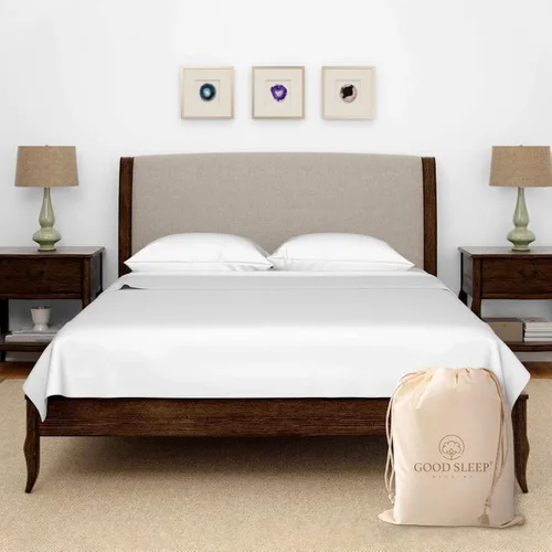 Vista 10 de Olympic - Juego de sábanas tamaño Queen, 100 % algodón egipcio, juego de sábanas de lujo de 600 hilos, 4 piezas, suave y transpirable, ajuste