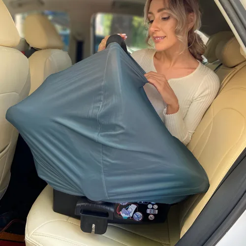 Vista 6 de Funda de asiento de automóvil transpirable para bebés – Funda de lactancia de rayón suave multiusos para lactancia materna, toldo de asiento