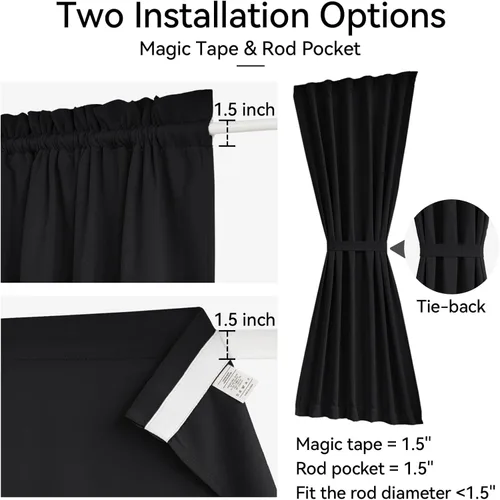 Vista 40 de Vatge - Cortinas laterales para ventana de puerta, cortinas para luz lateral de puerta frontal, 1 panel, 12 (ancho) x 72 (largo) pulgadas, aguamarina