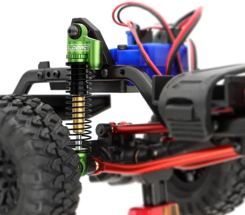 Vista 5 de GLOBACT Amortiguadores delanteros y traseros de aluminio de 2.047 in para 1/24 Axial SCX24 Bronco/JLU CRC/Deadbolt/Gladiator /C10 accesorios de Verde