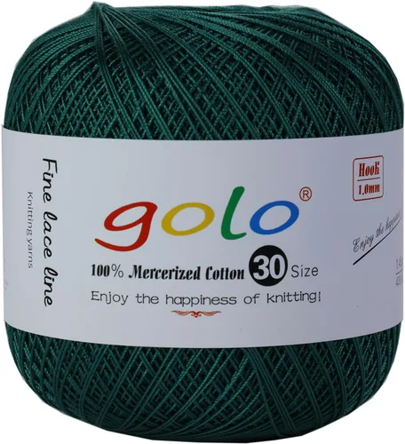 Vista 37 de Golo 3 bolas de hilo de ganchillo tamaño 30, hilo de bordar y lana para tejer a mano para calados 045