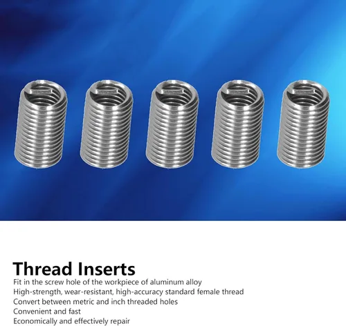 Vista 6 de 100 piezas de insertos de reparación de roscas M6 x 1 helicoidal, fundas de rosca métricas de acero inoxidable con diferentes longitudes para elegir