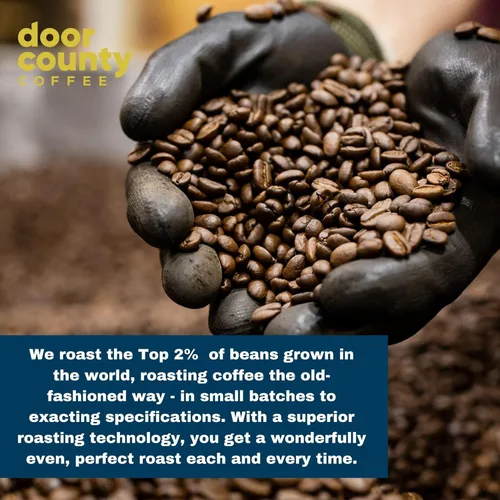 Vista 5 de Door County Coffee - Café en grano entero con sabor a amaretto, bolsa de 5 libras, tostado medio, 100% arábica especial, gourmet, con sabor a licor