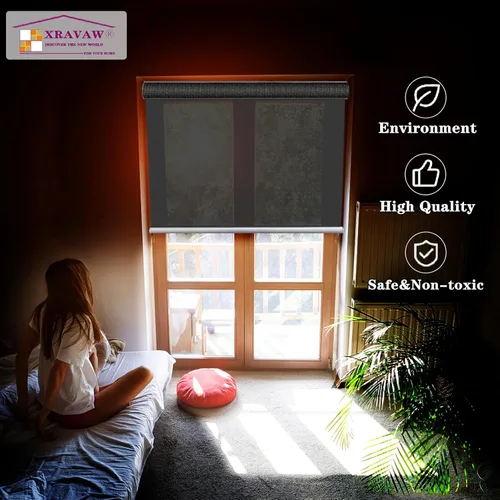 Vista 3 de Persianas enrollables sin cordón 50 % opacas con aislamiento térmico, protección UV y retardantes de llama, persianas de tamaño personalizado