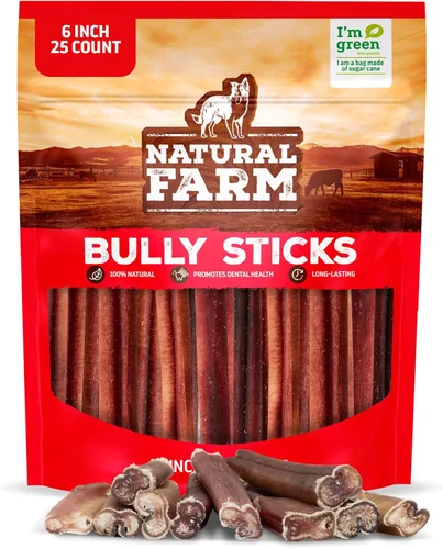Vista 16 de Natural Farm Nervio de toro sin olor (2-3 pulgadas, 1 libra) para perros pequeños o medianos, palitos masticables 100 % de carne de res, sin OGM