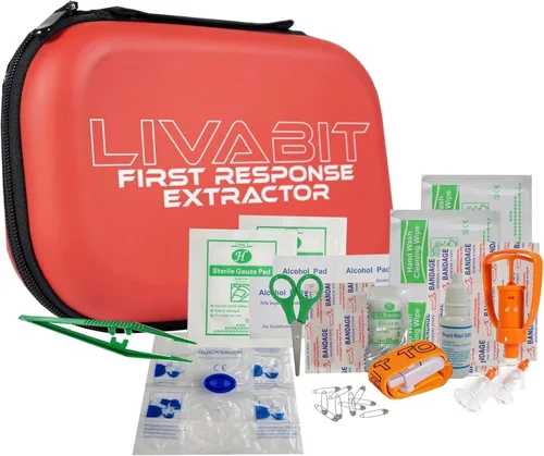 Kit de bomba de senderismo portátil First Response - Kit de herramientas de seguridad para veneno de RCP - Kit de mordida de serpiente, kit de