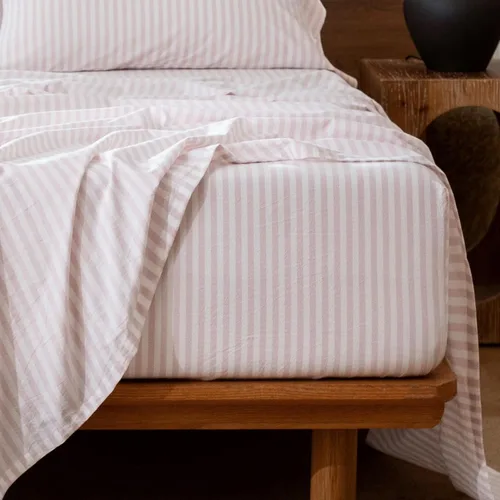Vista 38 de MooMee Sábana bajera ajustable de solo 100% algodón lavado con textura parecida al lino, transpirable, duradera, suave, cómoda, bolsillo profundo