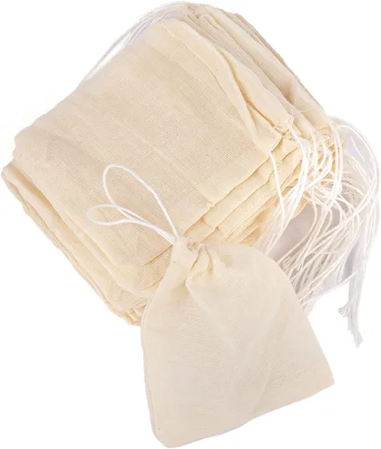 Vista 11 de AUEAR, Bolsas de sopa de algodón reutilizables con cordón para café, medicina china, bolsa de té, colar hierbas, estopilla, caldo de huesos, 4"x6