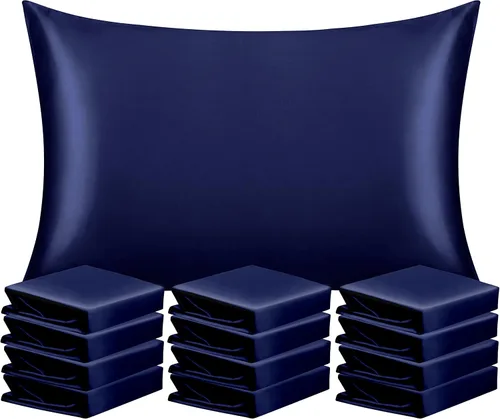 Vista 44 de NTBAY Paquete de 2 fundas de almohada estándar de satén para cabello y piel, lujosas y sedosas fundas de almohada con cierre de sobre, 20 x 26