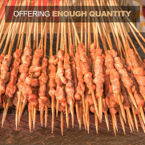 Vista 6 de Suclain 500 palitos para asar malvaviscos de 17.5 pulgadas de largo y 0.197 in de grosor, pinchos de bambú, brochetas de bambú, barbacoa, asar