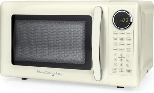 Vista 8 de Nostalgia Retro - Horno de microondas de 1000W, capacidad de 1.1 pies cúbicos – Bloqueo de seguridad para niños, 8 configuraciones de cocción
