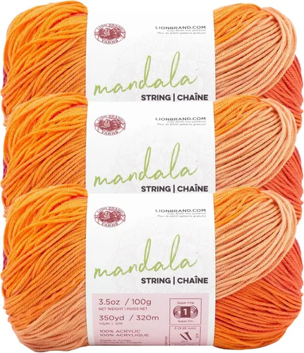 Vista 31 de Lion Brand Yarn Hilo Mandala String, Hilo Fingering para Tejer y Crochet, Acoustic, 1 Paquete
