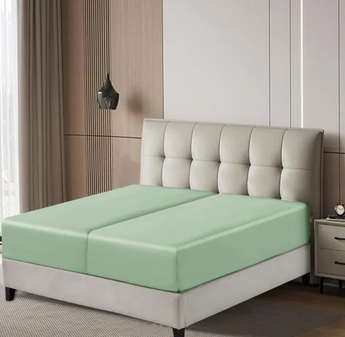 Vista 19 de Sábana bajera ajustable de tamaño individual solo viscosa derivada de bambú, 400 hilos, bolsillo profundo de 8 a 16 pulgadas, sábana inferior que