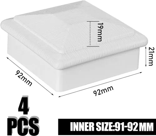 Vista 2 de Tapas para postes de valla para postes de madera de 3.5 x 3.5 pulgadas, cubiertas para postes de madera para vallas, postes de madera, pasillos
