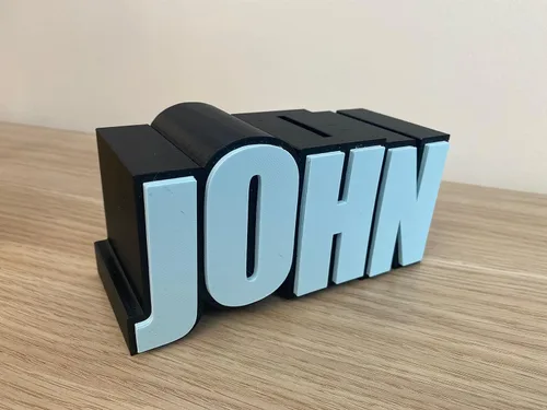 Vista 3 de Personalized Piggy Bank Two Colors Money Box Custom Name Piggy Bank Kid Gift Best 3D Printed Products