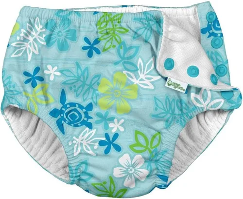 Vista 10 de Green Sprouts Pañal absorbente reutilizable del traje de baño del bebé Selva de aqua