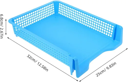 Vista 2 de DOITOOL 3pcs Stackable Plastic Letter Trays for Desk Space-Saving Office Paper Organizer for Classroom and Workspace Document Storage Baskets in