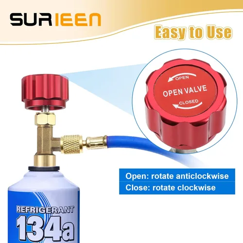 Vista 6 de R134A Can Tap, R134A Autosellante y Estilo de Punción Refrigerante Puede Tocar Válvulas con Adaptadores de Tanque de Refrigerante para Automoción