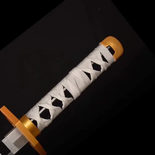 Vista 3 de Espadas Katana de anime de madera para cosplay, espada Samurai Sabito, el cuchillo especial de Demon Slayer Espada, cuchillo rueda solar, 30 pulgadas