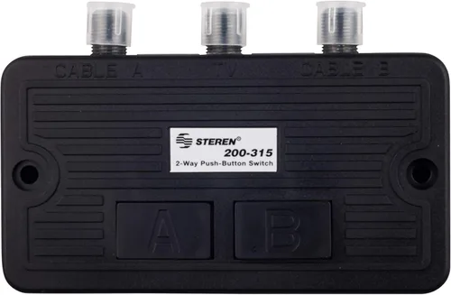STEREN Interruptor de red - Divisor coaxial de 2 vías - Divisor de antena - Interruptor de transferencia manual - Divisor de cable coaxial de 2 vías