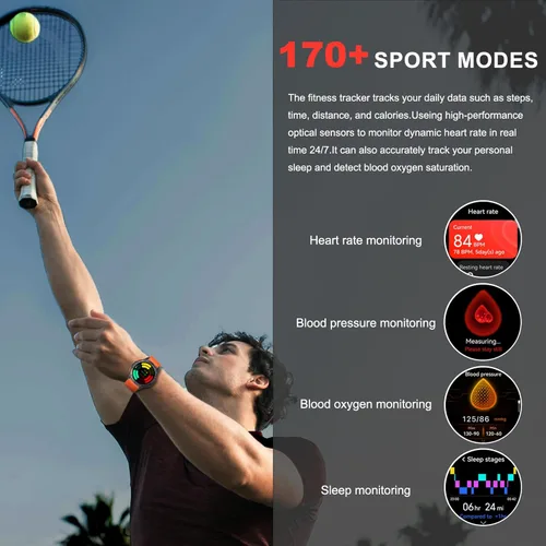 Vista 6 de Relojes inteligentes militares con GPS integrado, más de 170 modos deportivos para hombres con linterna, reloj inteligente para teléfonos Android
