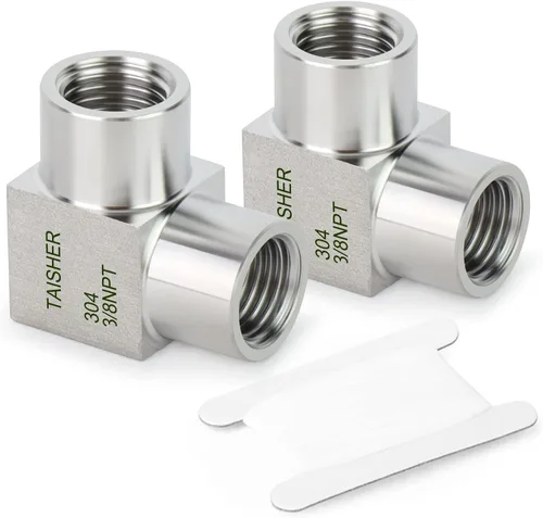 Vista 16 de TAISHER 2 Uds 304 acero inoxidable 90 grados Barstock Street codo, 1/2 pulgada NPT hembra tubo a 1/2 pulgada NPT hembra 304 montaje de tubería