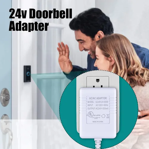 Vista 6 de Transformador de CA de 24 voltios, adaptador de cable C para termostato o transformador de timbre (certificado UL)