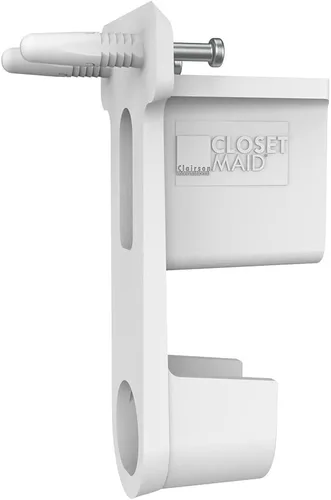 Vista 4 de ClosetMaid 6609 SuperSlide Soporte de pared para estante y barra colgante, color blanco