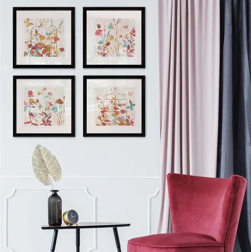 Vista 98 de Wexford Home Colección de primavera de jardín de campo francés, colección de primavera, juego de 4 paneles para decoración de pared de oficina