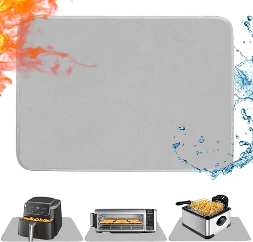 Vista 14 de Alfombrilla resistente al calor para freidora de aire, freidora profunda, horno, almohadillas calientes negras de 12 x 14 pulgadas para protector