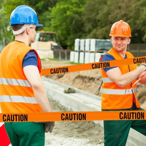 Vista 3 de Yeaqee 10 rollos de cinta de construcción de 3 pulgadas x 1000 pies, impermeable, advertencia de seguridad, rollo de cinta de precaución