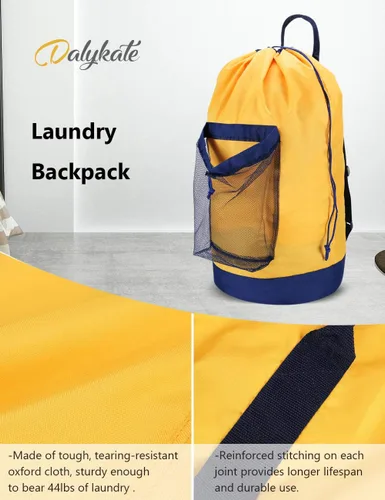Vista 5 de Dalykate - Mochila para lavandería y ropa sucia con correas para el hombro Amarillo