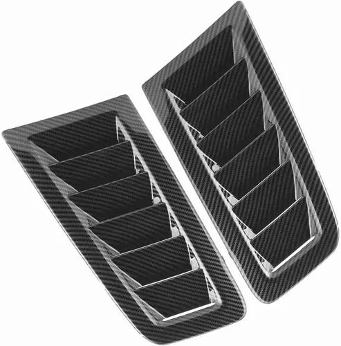 Vista 4 de Qiilu Kit de 2 cucharas de ventilación para capó de automóvil, ajuste universal de entrada de aire frío, entradas de refrigeración, cubiertas
