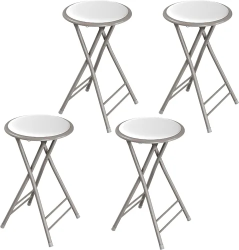 Vista 17 de Lavish Home Taburete plegable con asiento acolchado sin espalda, juego de 2 Negro