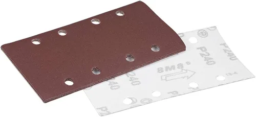 Vista 8 de uxcell 40 Grit 1/3 Lijadora Hoja Lijadora Papel de lija Almohadillas de Gancho y Bucle 8 Agujeros 5pcs