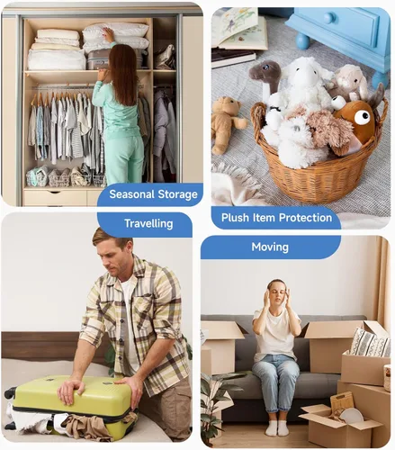 Vista 7 de Paquete de 24 bolsas de almacenamiento al vacío, bolsas de sellado al vacío ahorradoras de espacio para ropa, ropa de cama, mantas, edredones