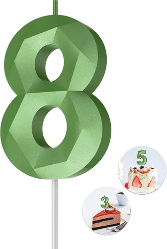 Vista 90 de Velas de cumpleaños con números (0 velas negras), forma de diamante 3D, decoración de pastel de feliz cumpleaños para niños y hombres, cumpleaños