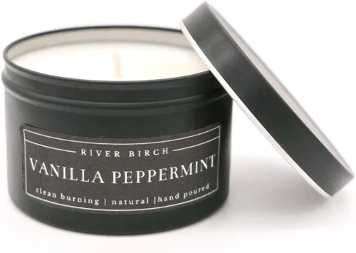Vista 23 de River Birch Candles - Vela perfumada de almendra + miel, velas de soja de alta calidad, totalmente naturales, no tóxicas, vela de viaje de lata