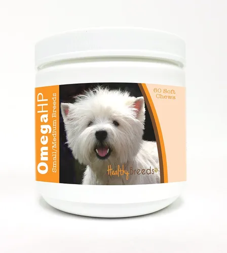 Vista 264 de Healthy Breeds Affenpinscher Omega HP - Masticables suaves para piel y pelaje, 60