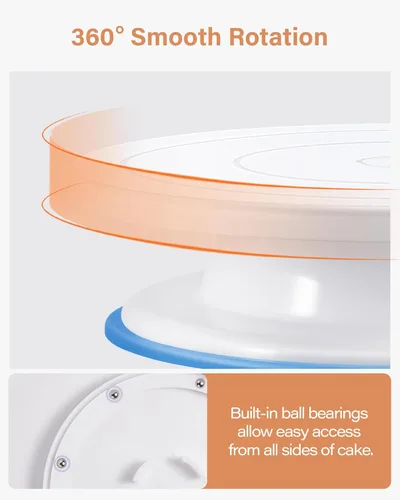 Vista 2 de Kootek 96 piezas Kit de decoración de pasteles, herramientas de suministros de horneado con soporte giratorio para pasteles, bolsas de tubería