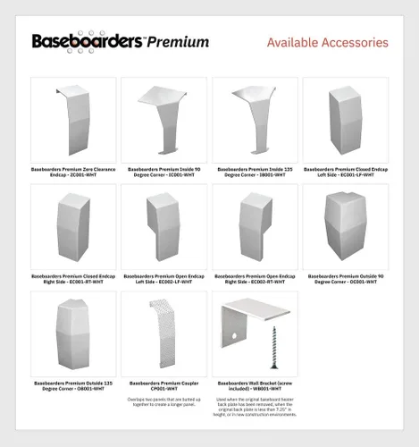 Vista 3 de Baseboarders Accesorio de acoplador de la serie premium, acero galvanizado fácil de poner, accesorio para calentador de zócalo para fundas
