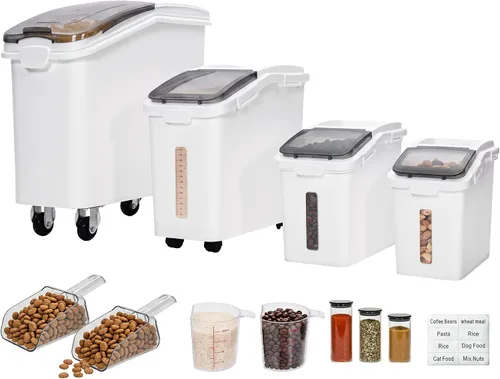 Vista 15 de YITAHOME Contenedor de almacenamiento de alimentos de 4 piezas y Transparente