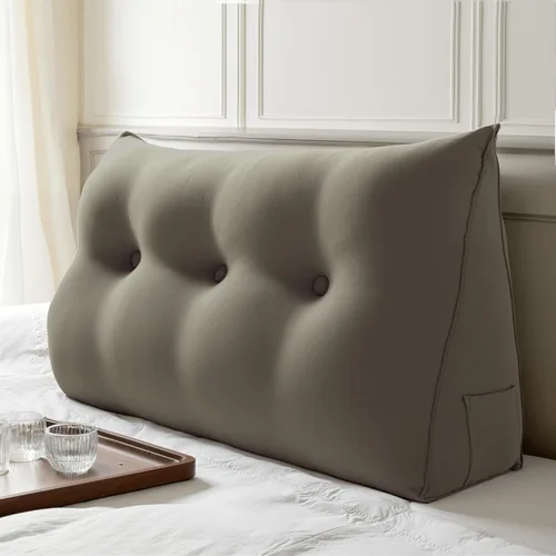 Vista 30 de WOWMAX Almohada ergonómica para cabecero para cama de tamaño matrimonial, almohadas tapizadas multifuncionales para cabecero, tableros portátiles
