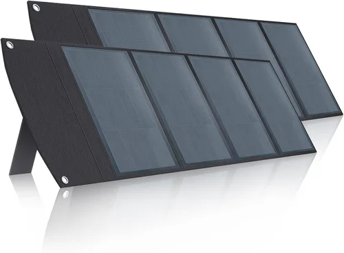 PWS110 Panel Solar Plegable de 100W 20V con Diseño de Tejas Kickstand Ajustable para Hogar Camping RV Carga Estación de Energía Portátil (2 PCS) de POWERWIN Foldable Solar Panel 110 Watt